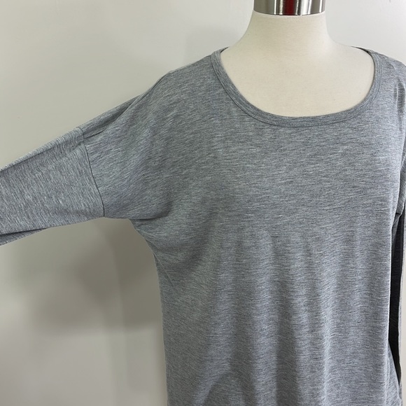 Forever 21 Gray Heather Dolman Dropped Shoulder Long Sleeve Hi Lo Sweater - Picture 3 of 12